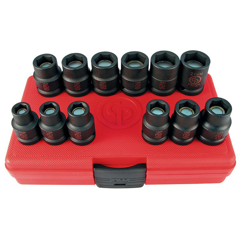 SS4112G 1/2" Driver Metric Magnetic Impact Sockets - 12 pcs